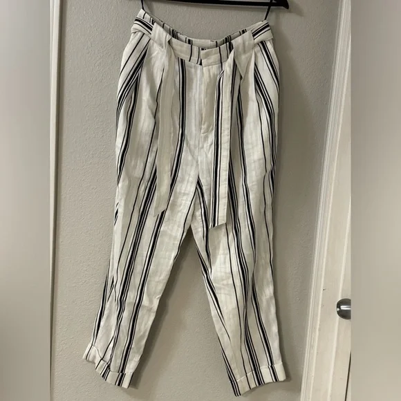 Ted Baker London Women’s Striped Tie Waist Cropped Pants Size 3 (US 8) - Picture 3 of 11